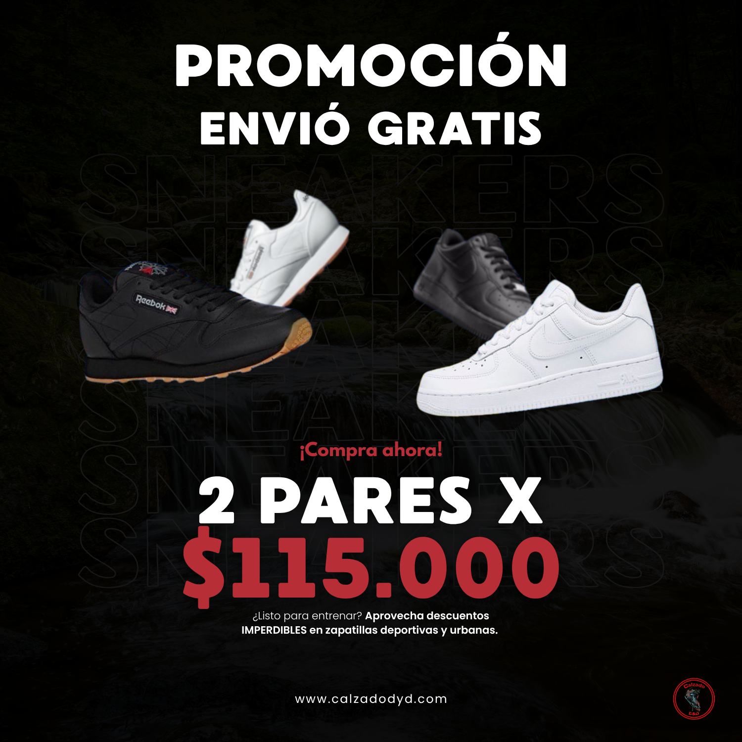 Promo Force One & Reebok – 2 pares por $115.000